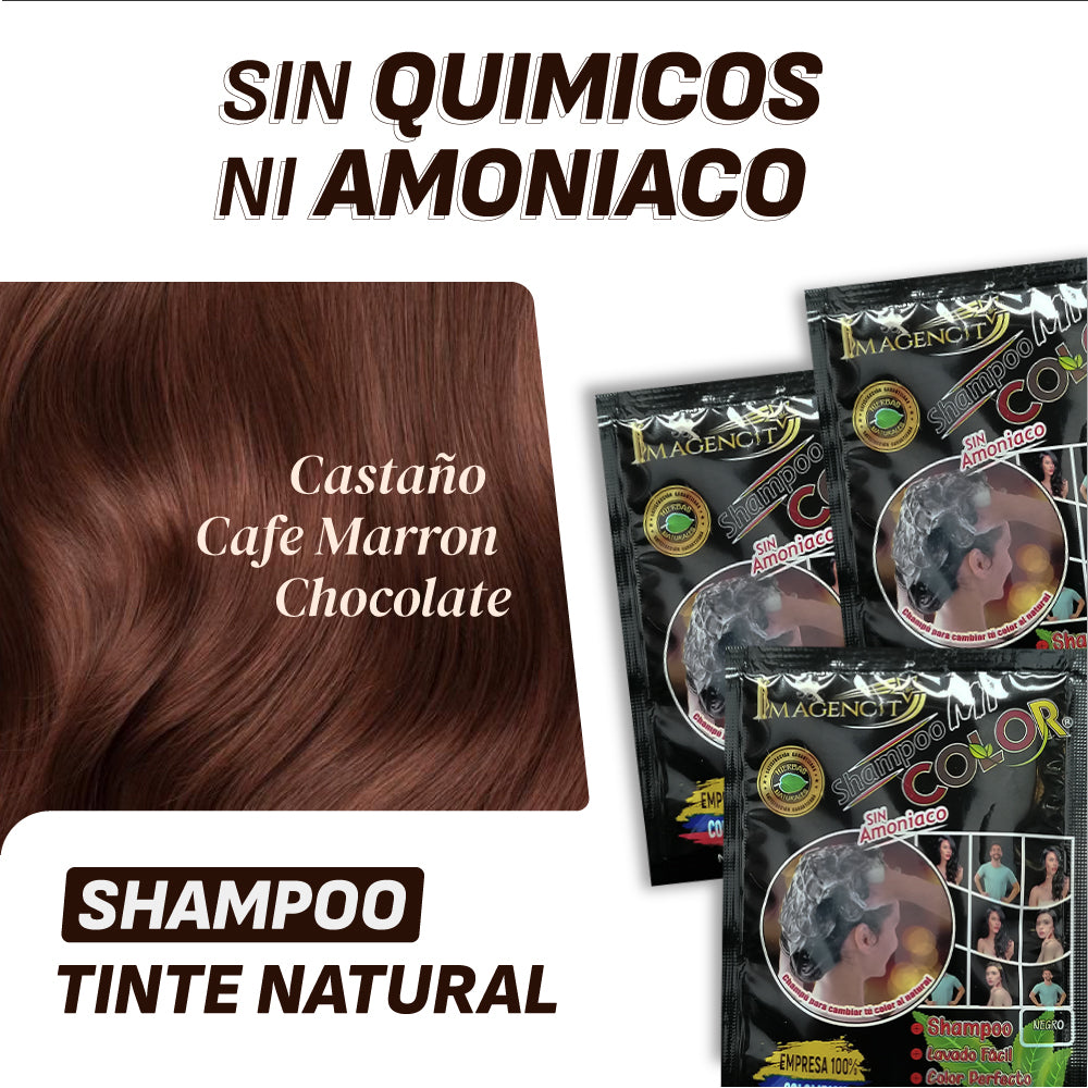 Champú Natural Cubrecanas - Tono Castaño Oscuro