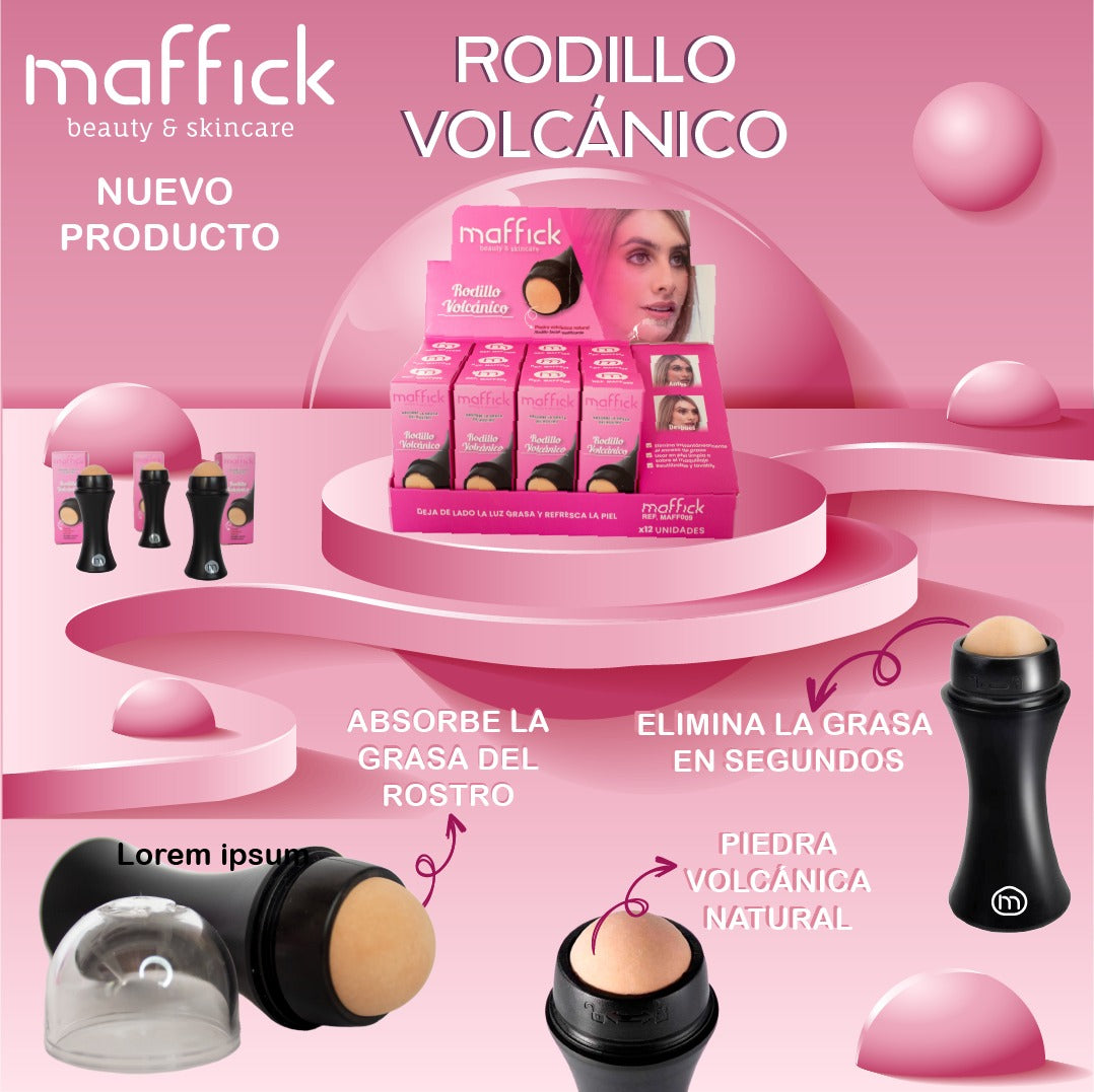 Rodillo Volcánico Maffick - Control de Brillo Facial